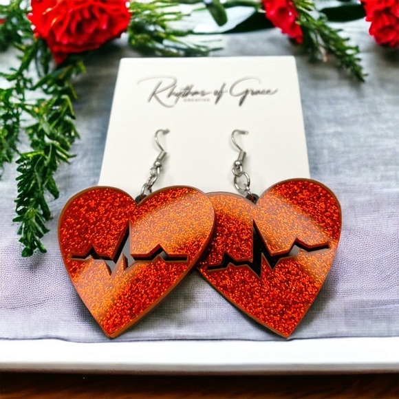 Heartfelt Elegance: Dazzling Heartbeat Earrings for the Passionate Professional! - Picture 6 of 9